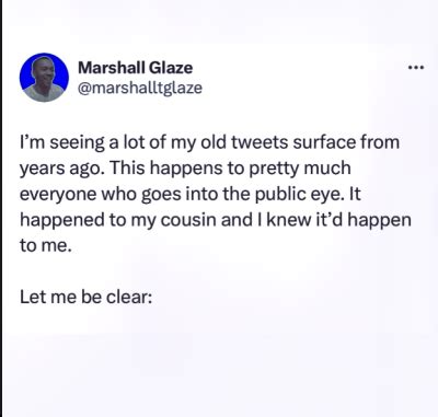 Um, Marshall Glaze’s problematic old tweets have。